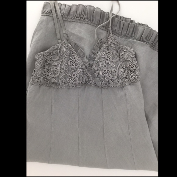 Tempo Paris 100% Linen Small Gray Summer Dress - Picture 2 of 10